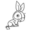 Little donkey animal character illustration cartoon coloring