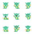 Little Dragon Cute Emoji Set