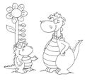 the little dragon with his mom mascot Royalty Free Stock Photo