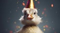 little duck wearing a party hat