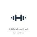 Little dumbbell icon vector. Trendy flat little dumbbell icon from gym and fitness collection isolated on white background. Vector Royalty Free Stock Photo