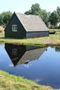 Little dutch wooden barn in a peat area