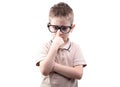 Little educated boy with glasses Royalty Free Stock Photo