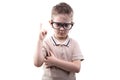 Little educated boy with idea Royalty Free Stock Photo