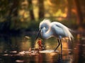 Ai Generated illustration Wildlife Concept of Little Egret