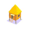 Little Elevated Wooden Hut Jungle Village Landscape Element