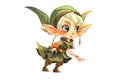 Little elf girl isolated on white background Royalty Free Stock Photo