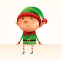 Little elf sits at the edge. Isolated Royalty Free Stock Photo