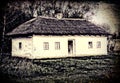 Little ethnic Ukrainian cottage - grunge vintage photo
