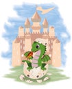 Little Fairy Dragon And Castle