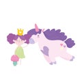 Little fairy princess cute unicorn mushroom tale cartoon