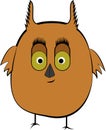Little fat funny brown owl with big eyes Royalty Free Stock Photo