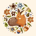 Little fawn woodland animal card.