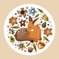 Little fawn woodland animal card.