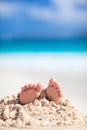 Little feet covered with sand Royalty Free Stock Photo