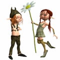 Little Female and Male Troll Royalty Free Stock Photo