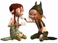 Little Female and Male Troll Royalty Free Stock Photo