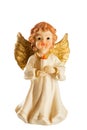 Little figure of a Christmas angel isolated on white background