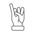 Little finger of human hand raised up thin line icon, gestures concept, little finger making promise sign on white Royalty Free Stock Photo