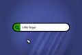 Little finger - search engine, search bar with blue background