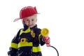 Little fire fighter toddler Royalty Free Stock Photo