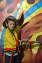Little firefighter Royalty Free Stock Photo