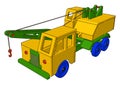 Little firetruck toy, illustration, vector Royalty Free Stock Photo