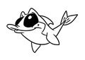 Little fish parody animal eyes character illustration cartoon coloring