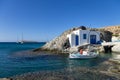Little fisherman's house in Kimolos island, Cyclades, Greece Royalty Free Stock Photo