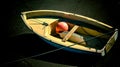 Little fishing wooden boat