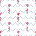 Little flamingo. Heart shaped balloon. Baby background. Childrens textiles, gifts, holiday parties. Royalty Free Stock Photo