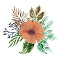 Little Flower Bouquet foliage branch drawing illuatration digital clipart