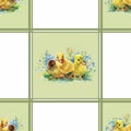 Little fluffy cute watercolor ducklings, chickens and hares with eggs seamless pattern on white background vector illustration Royalty Free Stock Photo