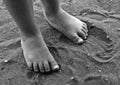 barefoot in the sand Royalty Free Stock Photo