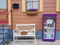 Little Free Library in Front of House in New Orleans Neighborhood Royalty Free Stock Photo