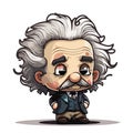 Little friendly Albert Einstein. Famous scientist.