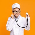 Little friendly doctor ready to examine you Royalty Free Stock Photo