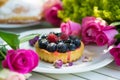 Little friut tartelet with flowers Royalty Free Stock Photo