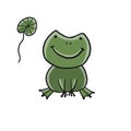 Little funny frog. Isolated on white background. Cartoon for your design Royalty Free Stock Photo