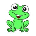 Little funny frog is sitting