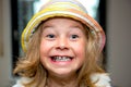 Little funny girl with retainer Royalty Free Stock Photo