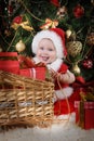 Little funny girl in Santa costume Royalty Free Stock Photo