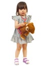 Little future doctor girl with teddy bear Royalty Free Stock Photo