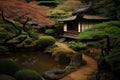Little garden in Ginkakuji Temple,Kyoto Japan, AI generated