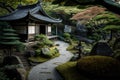 Little garden in Ginkakuji Temple,Kyoto Japan, AI generated