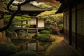 Little garden in Ginkakuji Temple,Kyoto Japan, AI generated