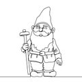 Little garden gnome with pickaxe