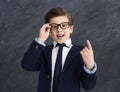 Little genius boy having idea Royalty Free Stock Photo