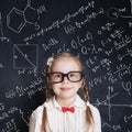 Little genius. Smart little girl math student