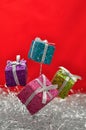 Little gifts in shinny wrapping Royalty Free Stock Photo